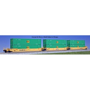 Gunderson MAXI-IV Double Stack Car - TTX w/EMP Containers