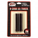 Code 55 Track w/Nickel-Silver Rail & Brown Ties - 3" Straight (6pk) 