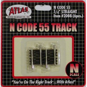 Code 55 Track w/Nickel-Silver Rail & Brown Ties - 3/4" Straight (6pk)