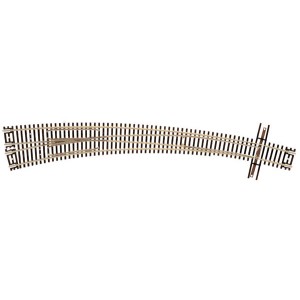 Code 55 Track w/Nickel-Silver Rail & Brown Ties - 21 1/4" Radius/15" Radius Turnout Left Hand