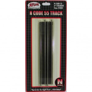 Code 55 Track w/Nickel-Silver Rail & Brown Ties -  6" Straight (6 pk)