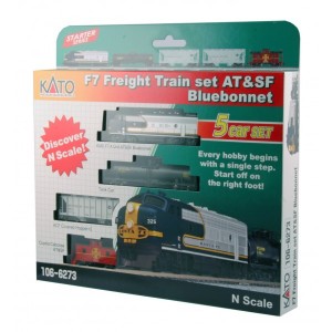 Bluebonnet F7 Diesel Freight Train - Santa Fe (DC,DCC & Sound)