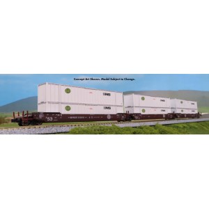 Gunderson MAXI-IV Double Stack Car - BNSF w/Hub Containers