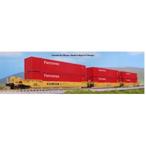 Gunderson MAXI-IV Double Stack Car - TTX w/Ferromex Containers